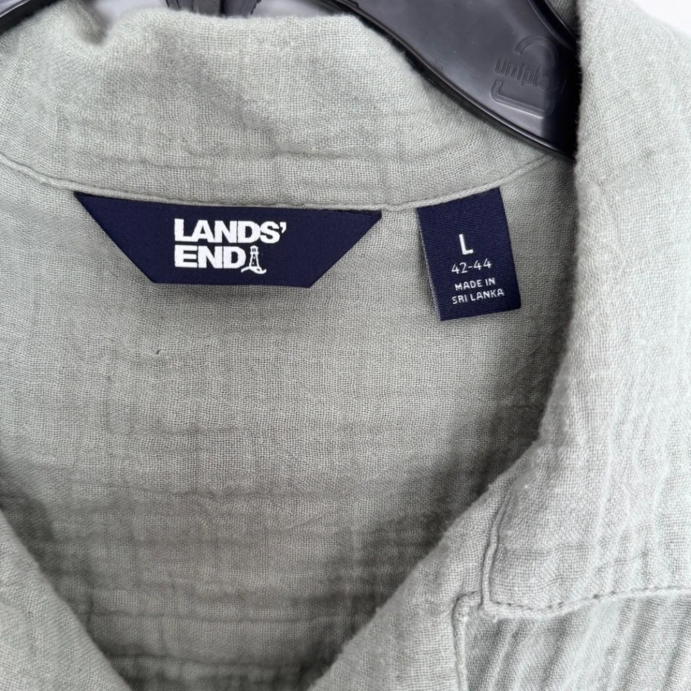 Men's Lands End Gauze Camp shirt - Picture 3 of 4
